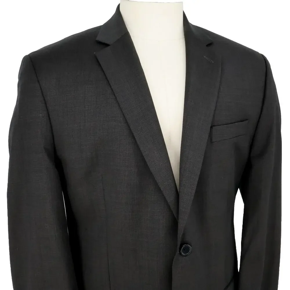 Michael Kors Sport Coat Mens 44R Dark Gray Wool Lined Blazer Jacket Preppy